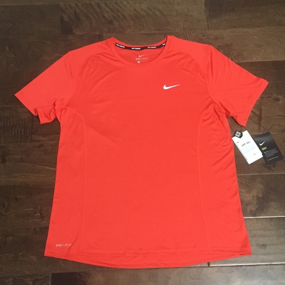 Nike Other - Nike Men’s Dri Fit UV Running Shirt, Orange, L NWT